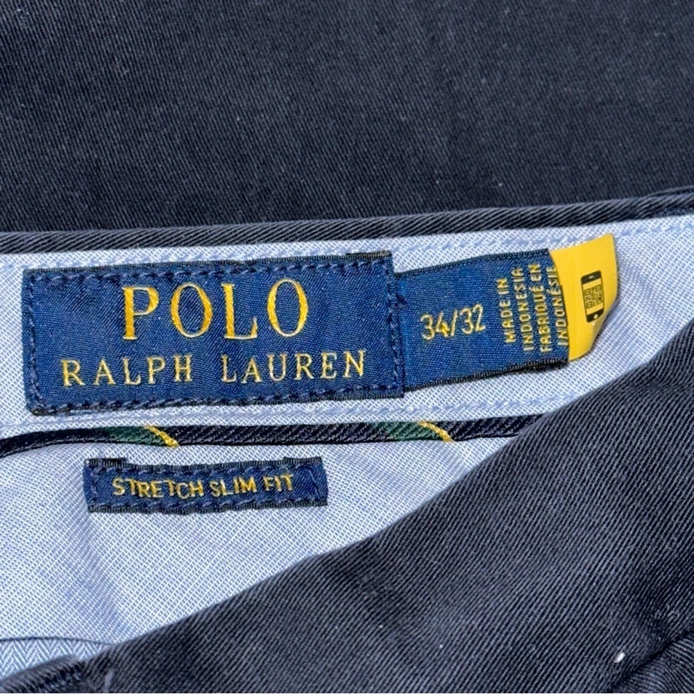 Polo Ralph Lauren 34 x 32 Aviator Navy Blue Stretch Slim Fit Stretch Chino Pants - Picture 8 of 10